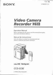 Sony CCD SC 8 E manual. Camera Instructions.